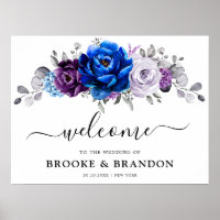 Royal Blue Purple Navy Lilac Bloom Wedding Welcome