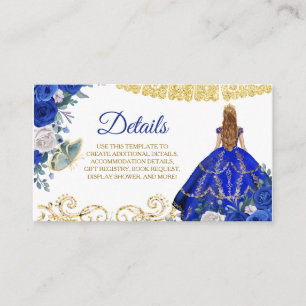 Royal Blue Quinceañera Detail Card