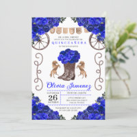 Royal Blue Ranchero Floral Boots Quinceanera