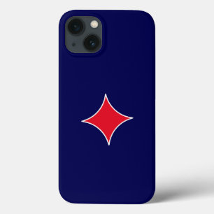 Royal Blue Red Starburst iPhone Case
