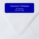 Royal blue return address<br><div class="desc">A royal blue coloured background. Personalise and add your name,  return address.  White text.</div>