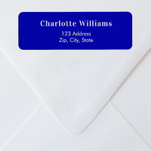 Royal blue return address