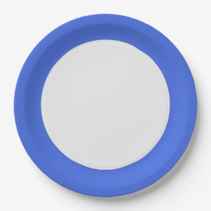 Royal Blue Rim Paper Plate – Customisable