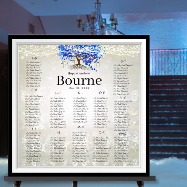 Royal Blue Romantic Heart Leaf Tree Poster (Creator Uploaded)