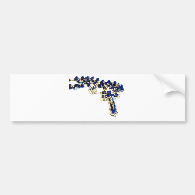 Royal Blue Rosary Bumper Sticker (Front)
