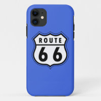 Royal Blue Route 66 Road Sign