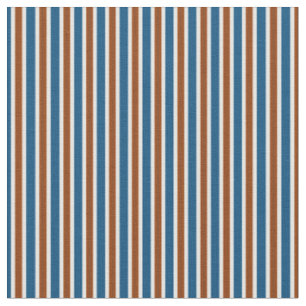 royal blue, rust brown, and crisp white vertical s fabric