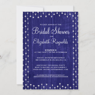 Royal Blue Rustic Country Bridal Shower Invitation
