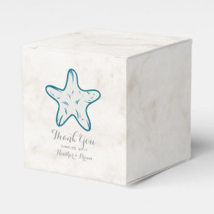 Royal Blue Rustic Starfish Wedding Favour Box
