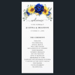 Royal Blue Rustic Sunflower Modern Floral Wedding  Programme<br><div class="desc">Elegant and modern rustic country wedding program features bright yellow sunflower,  Royal blue peonies ,  baby’s breath,  gypsophila floral frame / wreath with eucalyptus leaves. Please find more matching designs and variations from my "blissweddingpaperie" store. And feel free to contact me for further customisation or matching items.</div>