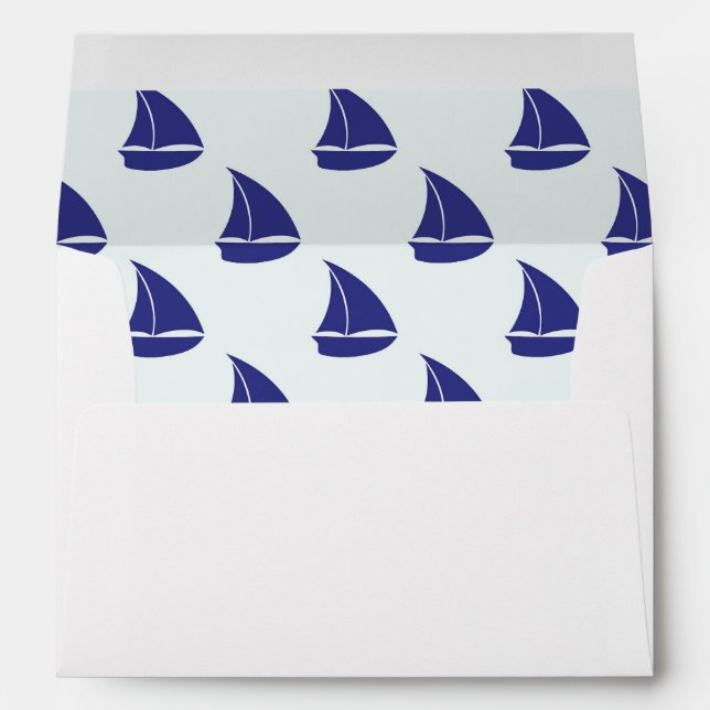 Royal Blue Sailboat Pattern Envelope (Back (Bottom))