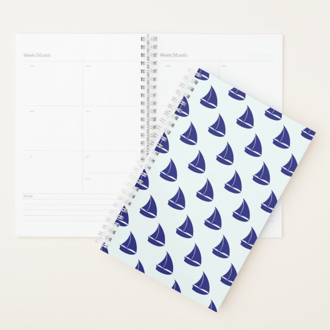 Royal Blue Sailboat Pattern Planner (Display)