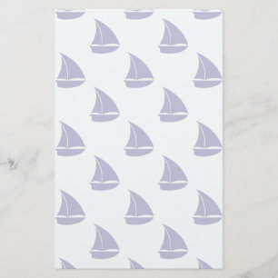 Royal Blue Sailboat Pattern Stationery