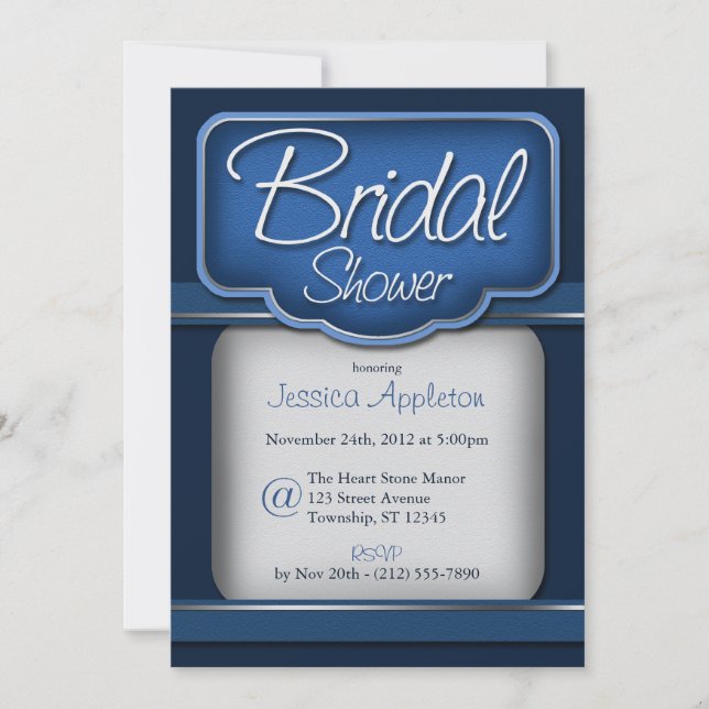 Royal Blue Sapphire: Bridal Shower Invitations (Front)