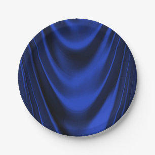 Royal Blue Satin Paper Plate