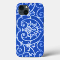 Royal blue scrollwork pattern Case-Mate iPhone cas