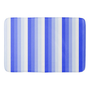 Royal blue shadow stripes bath mat