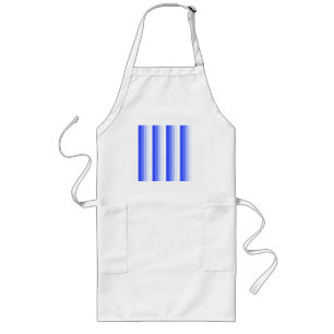 Royal blue shadow stripes long apron