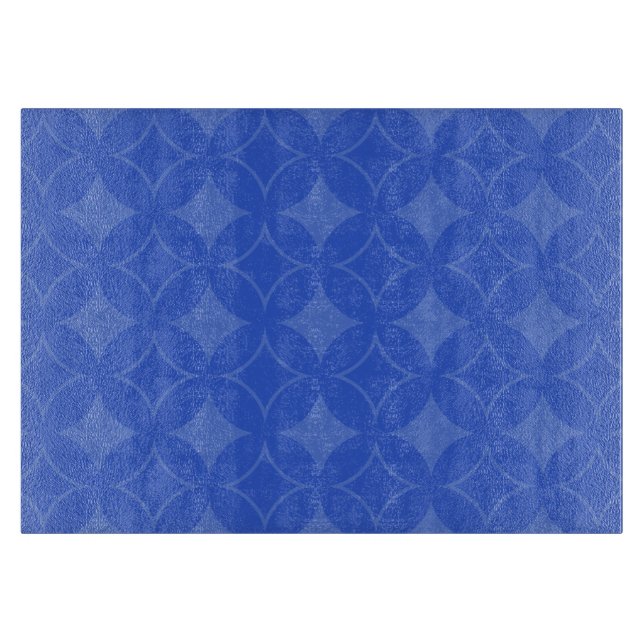 Royal blue shippo pattern cutting board (Front)