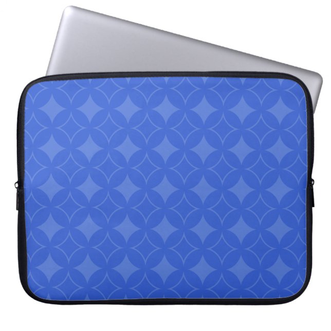 Royal blue shippo pattern laptop sleeve (Front)