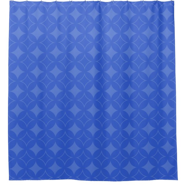 Royal blue shippo pattern shower curtain (Front)