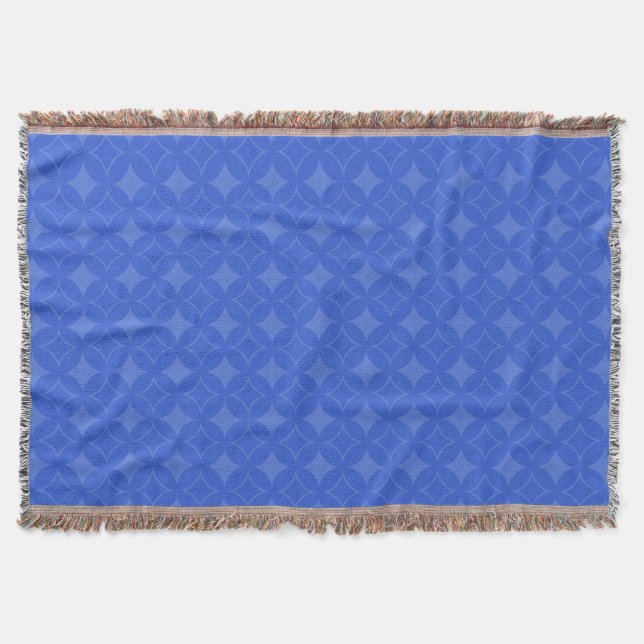 Royal blue shippo pattern throw blanket (Front)