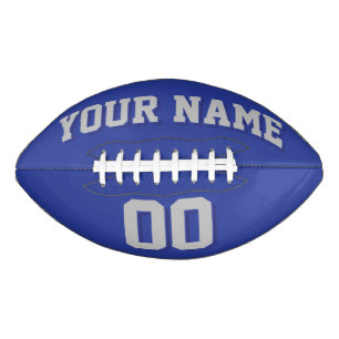 ROYAL BLUE SILVER GRAY AND NAVY Custom Football