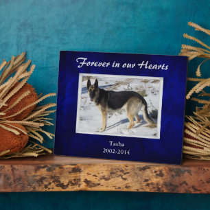 Royal Blue Silver Pet Memorial Template Plaque