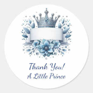 Royal Blue Silver Prince Crown Sticker