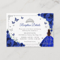 Royal Blue Silver Quincenarea Reception Details