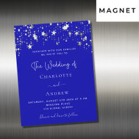 Royal blue silver stars script luxury wedding