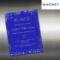 Royal blue silver vow renewal wedding luxury