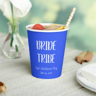 Royal Blue Simple Colour Wedding Bride Tribe Paper Cups