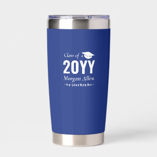 Royal Blue   Simple Custom Name Graduation Gift Insulated Tumbler