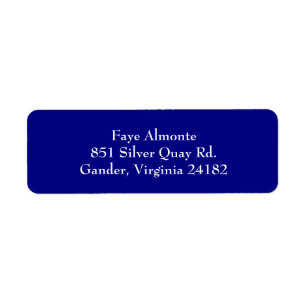 Royal Blue Simple Plain Return Address Labels