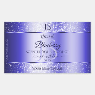 Royal Blue Soft Glitter Product Labels Monogram