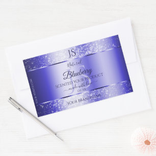 Royal Blue Soft Glitter Product Labels Monogram