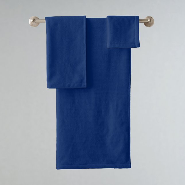 Royal Blue Solid Color Bath Towel Set (Creator Uploaded)