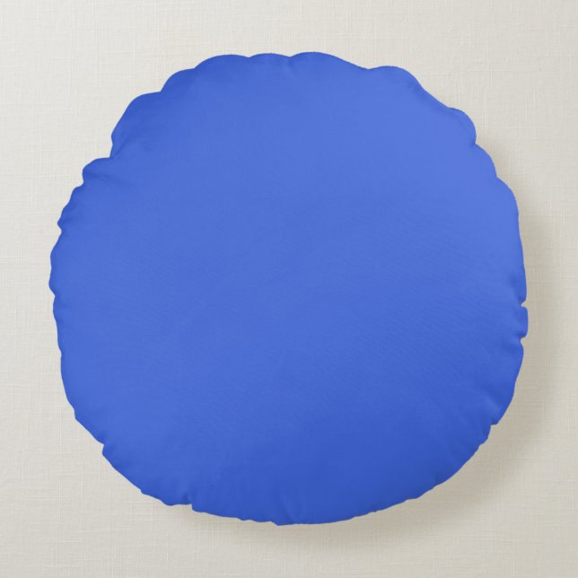 Royal Blue Solid Colour | Classic | Elegant Round Cushion (Front)