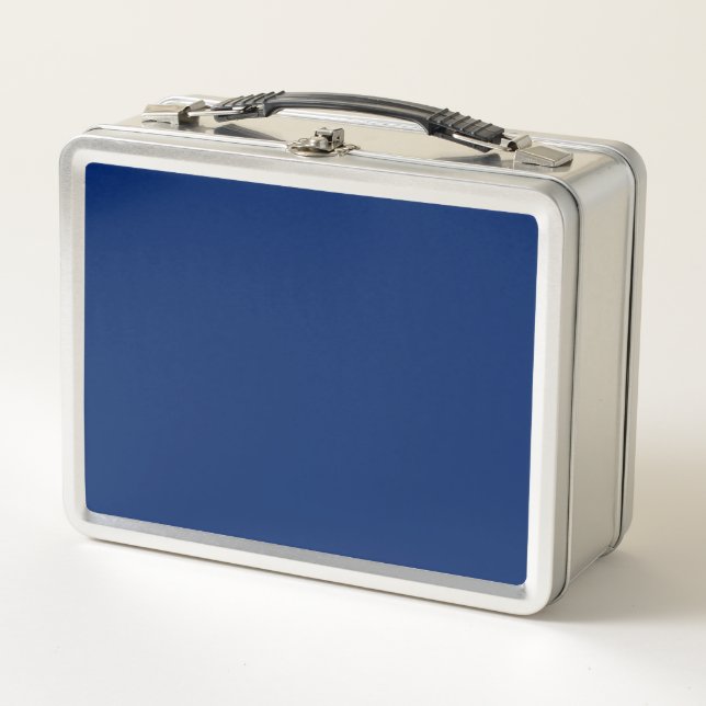 Royal Blue Solid Colour Metal Lunch Box (Front)