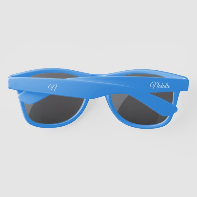 Royal blue  solid colour monogrammed sunglasses (Back)