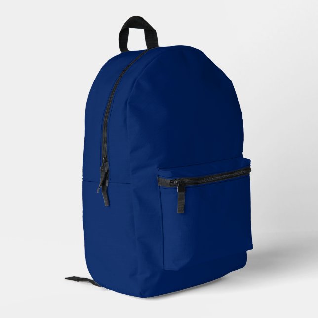 Royal Blue Solid Colour Printed Backpack (Back Corner Left)