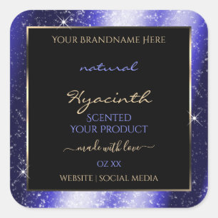 Royal Blue Sparkle Glitter Frame Product Label
