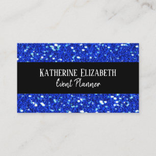 Royal Blue Sparkly FAUX Glitter Look Event Planner Business Card
