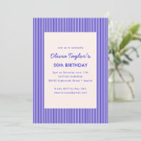 Royal Blue Stripe Milestone 50th Birthday Party