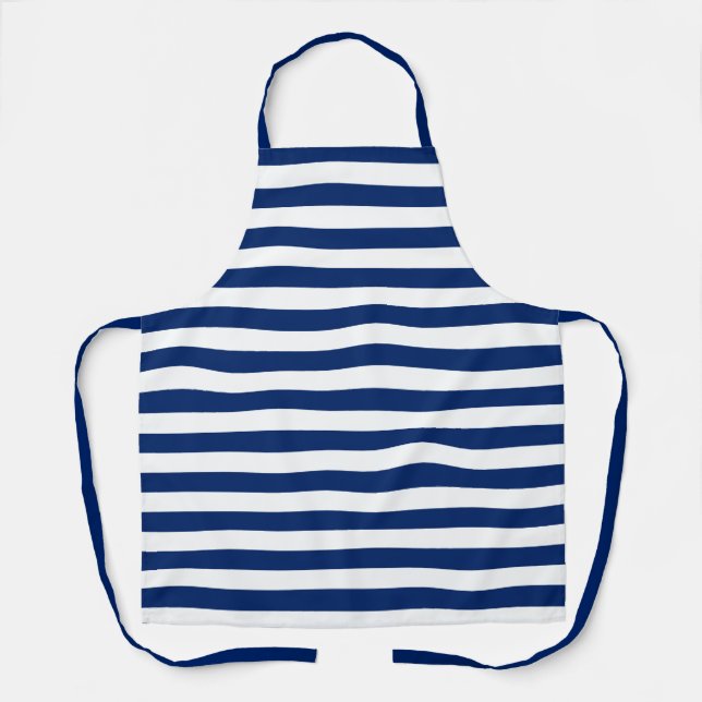 Royal Blue Striped Apron (Front)