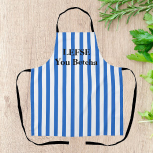 Royal Blue Striped Lefse All-Over Print Apron