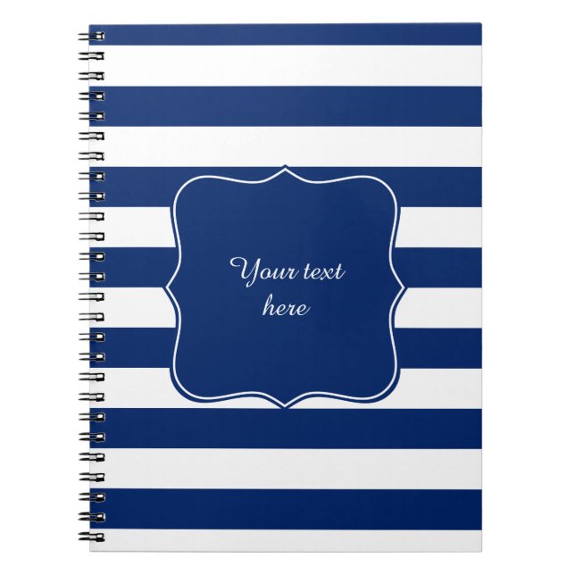 Royal Blue Striped Spiral Notebook (Front)