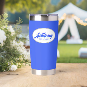 Royal Blue Stylised Wedding Groomsman Insulated Tumbler