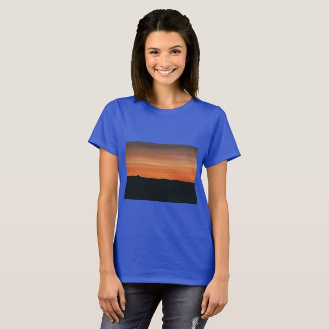 Royal Blue T-shirt with Sunset Design (Front Full)